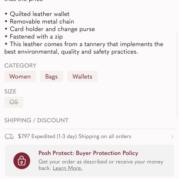 Sandro Quilted Leather wallet with dust bag. NEW with tags - Picture 8 of 8